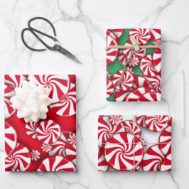 Peppermint Snoep Kerstmis  Inpakpapier Vel