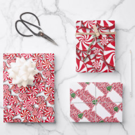 Peppermint Snoep Kerstmis  Inpakpapier Vel