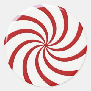 Peppermint Snoep kerstmis Klassieke ronde Sticker