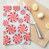 Peppermint Snoep Kerstmis Theedoek (Quarter Fold)