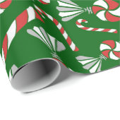 Peppermint-Snoep kerstpapier Cadeaupapier (Rol Hoek)