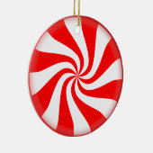 Peppermint Snoep kerstversiering Keramisch Ornament (Rechts)