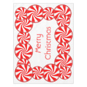 Peppermint Snoep Merry Kerstmis Tafelkleed (Voorkant)