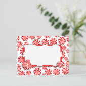 Peppermint-Snoep met Label Briefkaart (Staand voorkant)