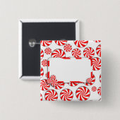 Peppermint-Snoep met Label Vierkante Button 5,1 Cm (Voorkant /achterkant)