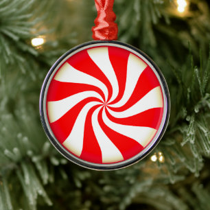 Peppermint-Snoep Metalen Ornament