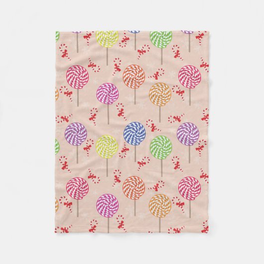Peppermint Snoep Mints Kerstmis, snoepsnoeren Fleece Deken (Voorkant)