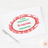 Peppermint Snoep Patroon Editable Oval Sticker (Envelop)
