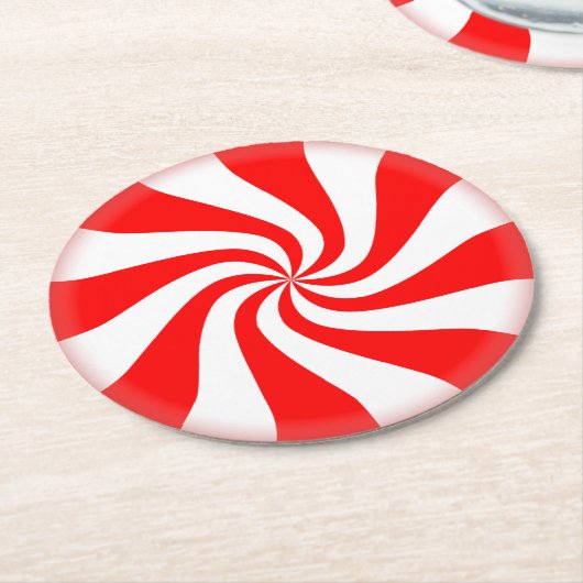 Peppermint-Snoep Ronde Kartonnen Onderzetter (Gebogen)