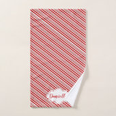 Peppermint snoep stripe op maat bad handdoek (Handdoek)
