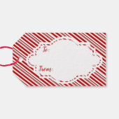 Peppermint snoep stripe op maat cadeaulabel (Achterkant Horizontaal)