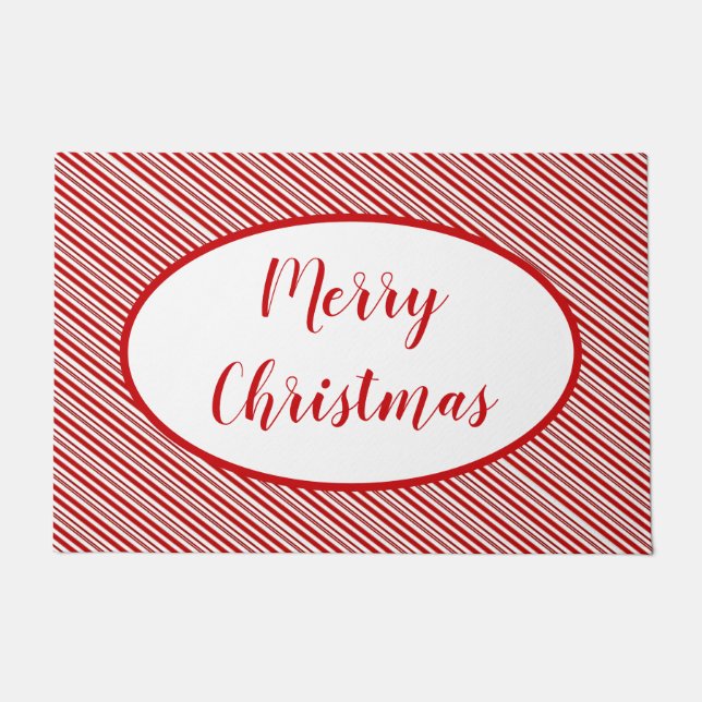 Peppermint snoep stripe op maat deurmat (Voorkant)