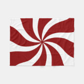 Peppermint Snoep Swirl Red en White Fleece Deken (Voorkant (Horizontaal))