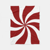 Peppermint Snoep Swirl Red en White Fleece Deken (Voorkant)