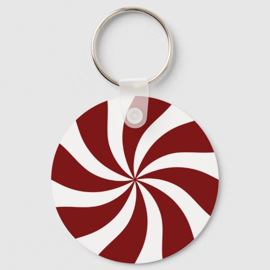 Peppermint Snoep Swirl Red en White Sleutelhanger (Voorkant)