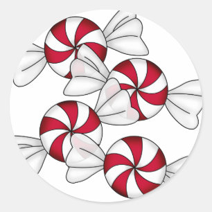 Peppermint-Snoepjes Ronde Sticker