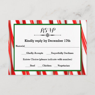 Peppermint Stripe Christmas - Carte de réponse RSV