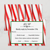 Peppermint Stripe Christmas - Carte de réponse RSV (Devant / Derrière)