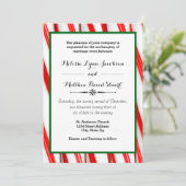 Peppermint Stripe Christmas - Faire-part de mariag (Debout devant)