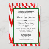 Peppermint Stripe Christmas - Faire-part de mariag (Devant / Derrière)