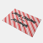Peppermint Stripe kerst Deurmat (Schuin)