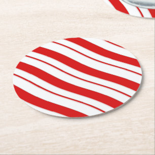 Peppermint Stripes Ronde Kartonnen Onderzetter