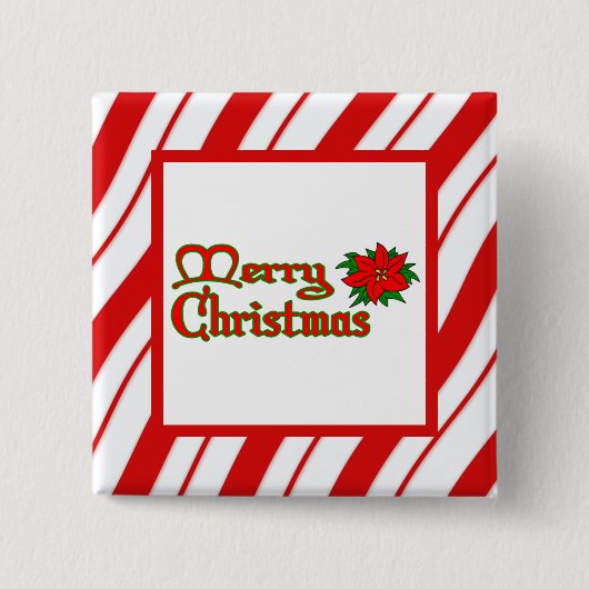 Peppermint Stripes Vierkante Button 5,1 Cm (Voorkant)