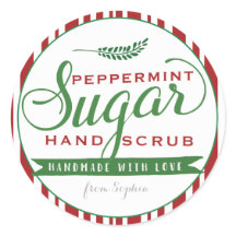 Peppermint Sugar Scrub Labels Custom Mason Jar