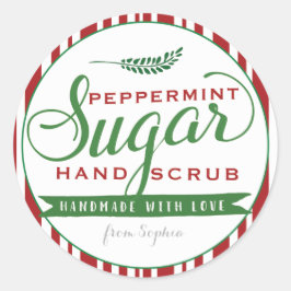 Peppermint Sugar Scrub Labels Custom Mason Jar