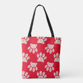 Peppermint Swirl Dog Paw in rood-groen wit Draagtas (Achterkant)