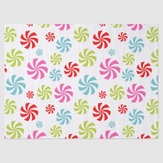 Peppermint Swirl Pattern – Colorful Candy Design Tissuepapier (Voorkant)