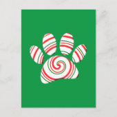 Peppermint Swirl Paw in rood groen wit Briefkaart (Voorkant)