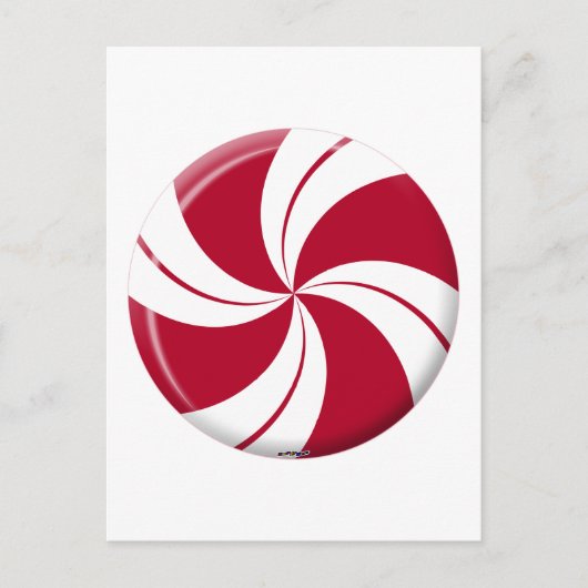 Peppermint Swirl Stripe Snoep Briefkaart (Voorkant)
