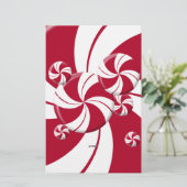 Peppermint Swirl Stripe Snoep Briefpapier (Staand voorkant)