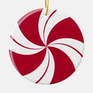 Peppermint Swirl Stripe Snoep Keramisch Ornament