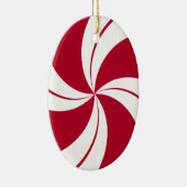 Peppermint Swirl Stripe Snoep Keramisch Ornament (Rechts)