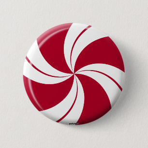 Peppermint Swirl Stripe Snoep Ronde Button 5,7 Cm