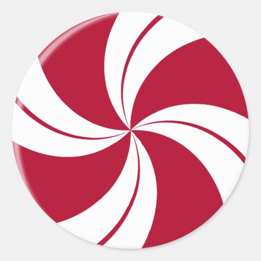 Peppermint Swirl Stripe Snoep Ronde Sticker (Voorkant)