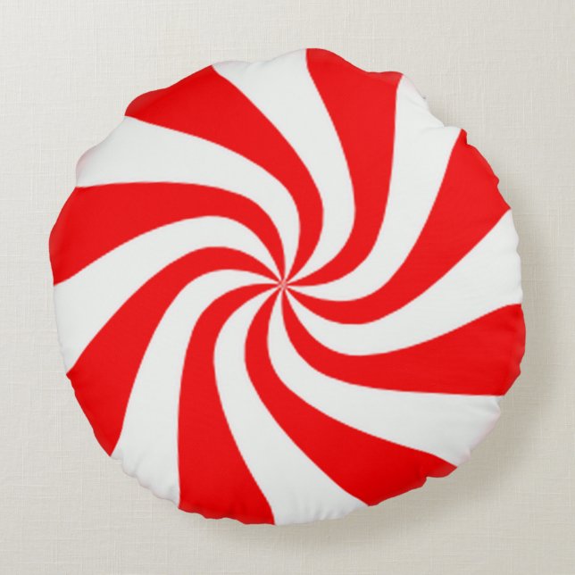 Peppermint Swirls Round Pillow Rond Kussen (Achterkant)