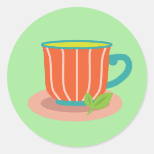 Peppermintthee voor theeliefhebbers ronde sticker