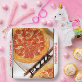 Pepperoni Cheese Pizza Restaurant NAAM Papieren Bordje (Feest)