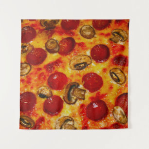 Pepperoni en Champignon Pizza Wandkleed