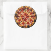 Pepperoni en kaas pizza ronde sticker (Tas)