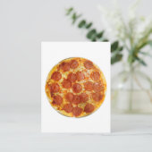 Pepperoni en kaaspizza briefkaart (Staand voorkant)