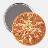Pepperoni et Olive Pizza Refrigerator Magnet (Recto/Verso)