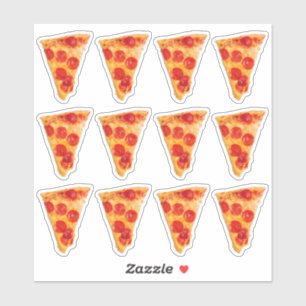 Pepperoni Pizza 6" x 6" Autocollants en vinyle cou