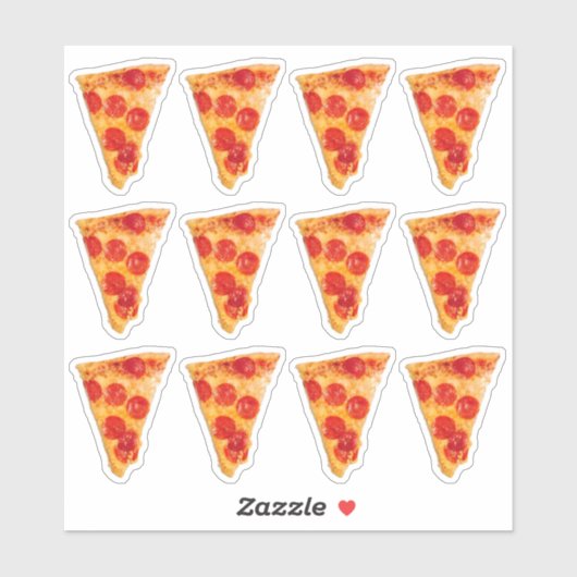 Pepperoni Pizza 6" x 6" Autocollants en vinyle cou (Feuille)