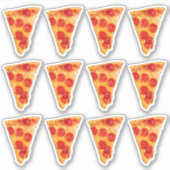 Pepperoni Pizza 6" x 6" Autocollants en vinyle cou (Devant)