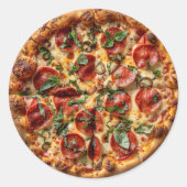 Pepperoni Pizza Basil Sticker (Voorkant)