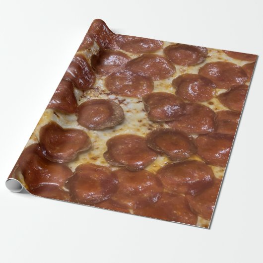 Pepperoni Pizza Cadeaupapier (Uitgerold)